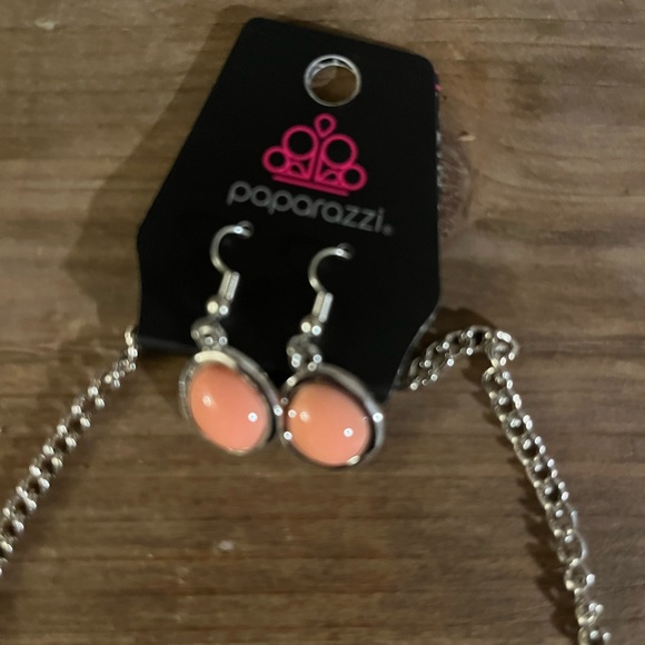 Paparazzi Silver and Coral Necklace Set - Picture 3 of 3